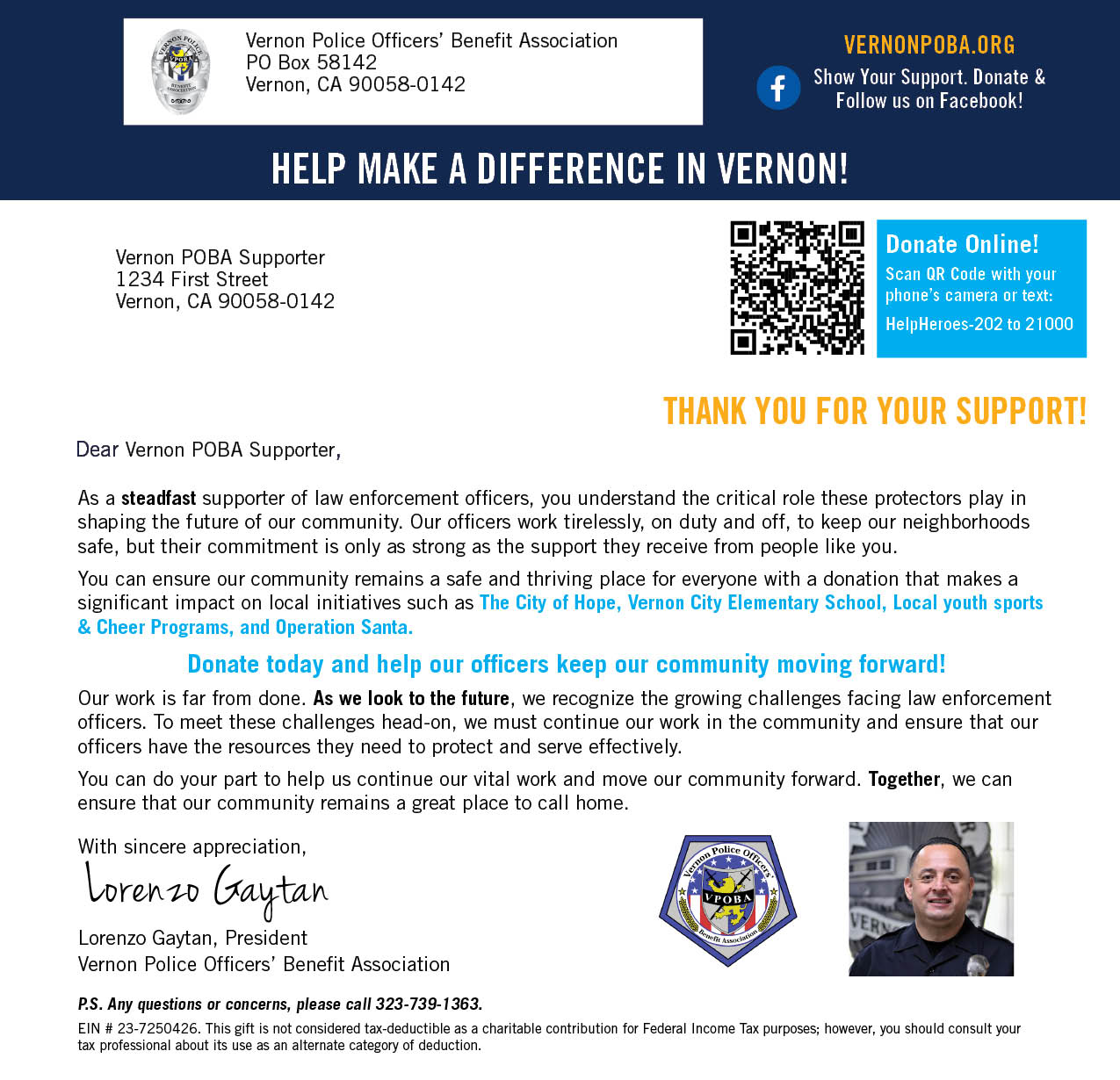 Donation Letter